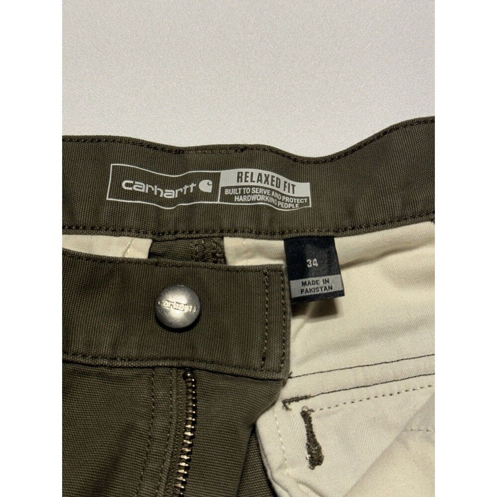 Carhartt Relaxed Fit Cargo Shorts 10" Inseam Green Men’s 34 Workwear 103542 217 - Picture 6 of 12